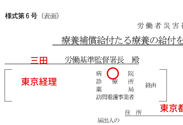 労災「療養補償給付たる療養の給付を受ける指定病院等（変更）届」（様式第6号）の記入例、書き方、注意点