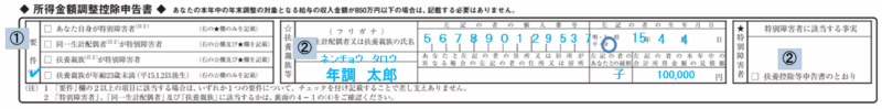 「所得金額調整控除申告書」の記入例、書き方、注意点など