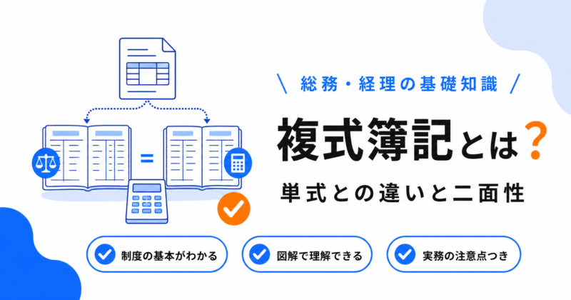 複式簿記とは？単式簿記との違いと取引の二面性のアイキャッチ画像